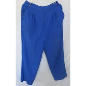 VINTAGE GARDEN GALLERY Pleated Pants *See Size Notes-8/10* Blue Grannycore